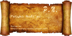 Petyko Noémi névjegykártya