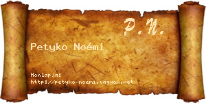 Petyko Noémi névjegykártya